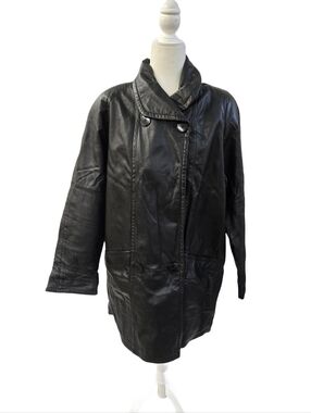 Vintage Pelle Black Leather Coat